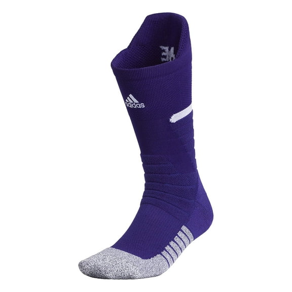 adidas Unisex Adizero Football Cushioned Crew Socks (1-Pair), Team Collegiate Purple/White, Medium