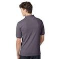 thumbnail image 4 of Hanes Men Ecosmart Jersey Polo, Short Sleeve Collared Shirt, 50-50 Cotton-Poly, Charcoal Heather, 4XL, 4 of 6