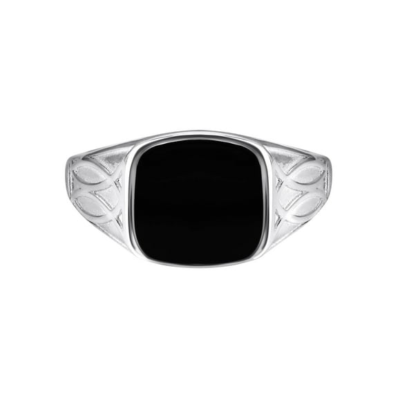 Mens Silver Onyx Signet Ring | Appx 5.3 Grams