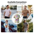 thumbnail image 5 of Picia Colorful Easter Eggs Print Men's Polo Shirt, Two-Button Closure Pique Polo Shirt, Summer Fashion Golf Shirt-Large, 5 of 6