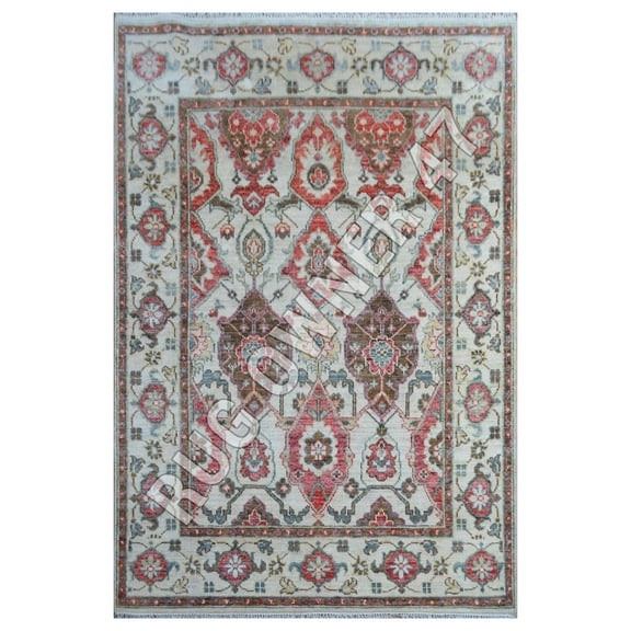 Transitional Beauty Of Oushak Area Rug 8X10 Home Decorative Wool Handmade Area Rug Beige, Red, Brown, Lt Gold, Lt Grey