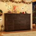 thumbnail image 6 of Farmhouse 12 Drawers Dresser for Bedroom, 63'' Wide Wood Chest of Drawers with Power Outlets, Deep Drawer Dresser Storage Organizer for Living Room Hallway, 6 of 11