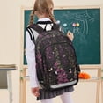 thumbnail image 7 of FORMRS Unisex School Backpack 17" Student Travel Bag with Laptop Compartment, Dark Purple Floral Pattern, 7 of 7