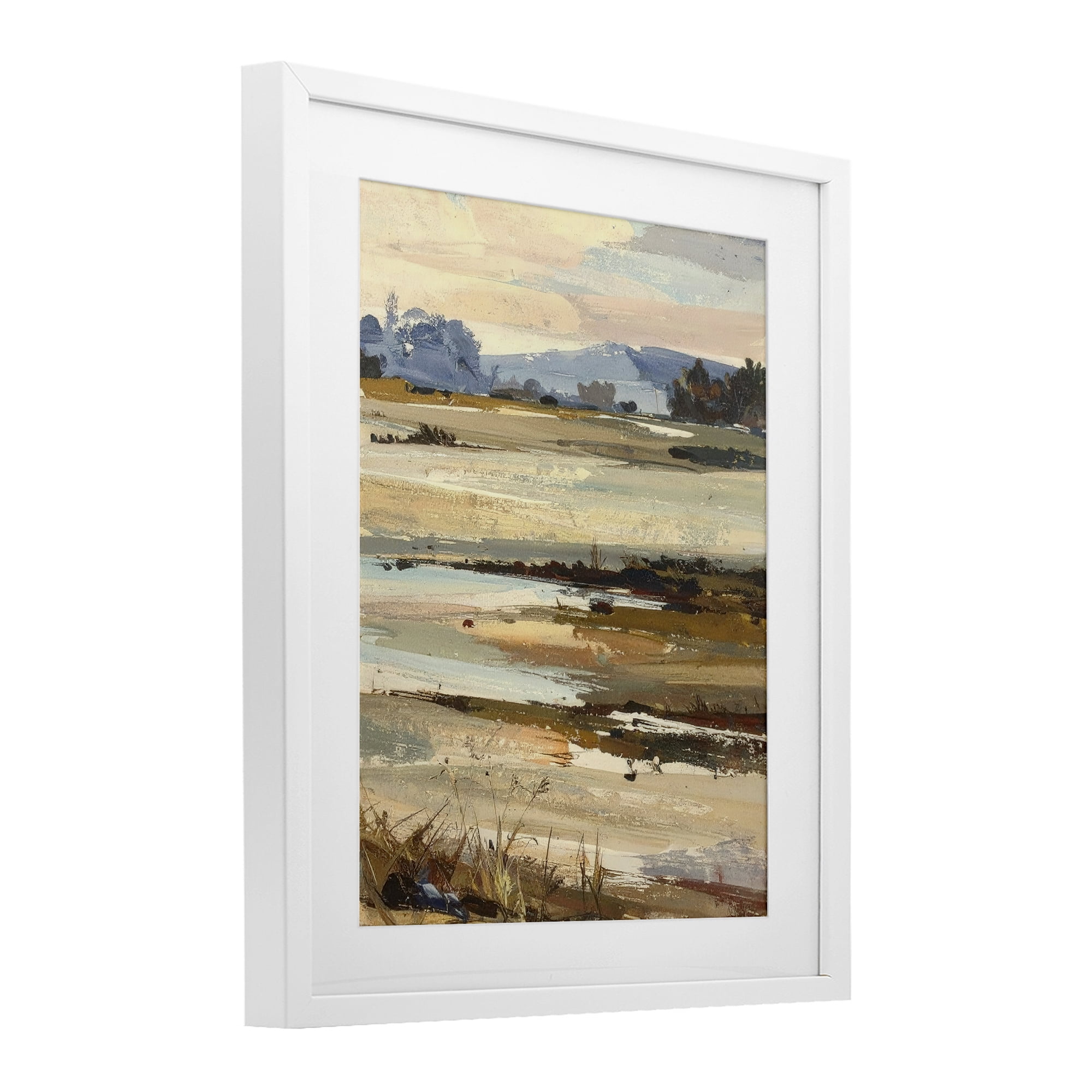Stupell Industries Distant Horizon Portrayal White Framed Print Under Glass, design by Alonza Saunders