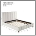 thumbnail image 6 of Kevinplus Twin/Queen Upholstered Bed Frame with Headboard, Wood Slat Support, No Box Spring Needed, White, 6 of 8