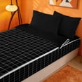 thumbnail image 3 of meiyoeat Black Checkered Grid Zipper Full Size Comforter Sets with Fitted Sheet and 2 Pillowcases For Kids,Modern Geometric Print Zipper Bedding Set For Adults,Black Reversible,4 Pieces, 3 of 7
