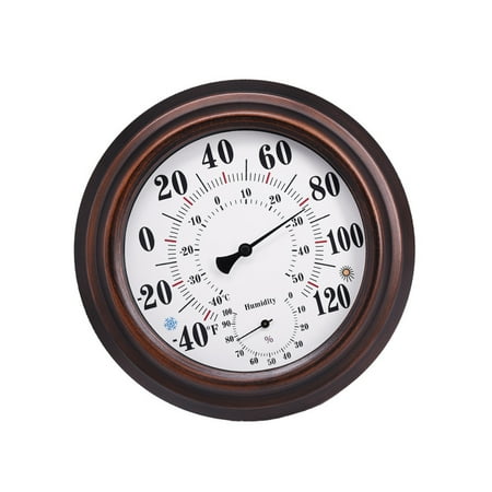 

Thermometer Hygrometer Decorative Hanging Antique Large Indoor Outdoor Temperature Monitor Wall Instrument Tools for Room