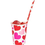 Way to Celebrate Valentine's Day Hearts Paper Straws, 25 ct