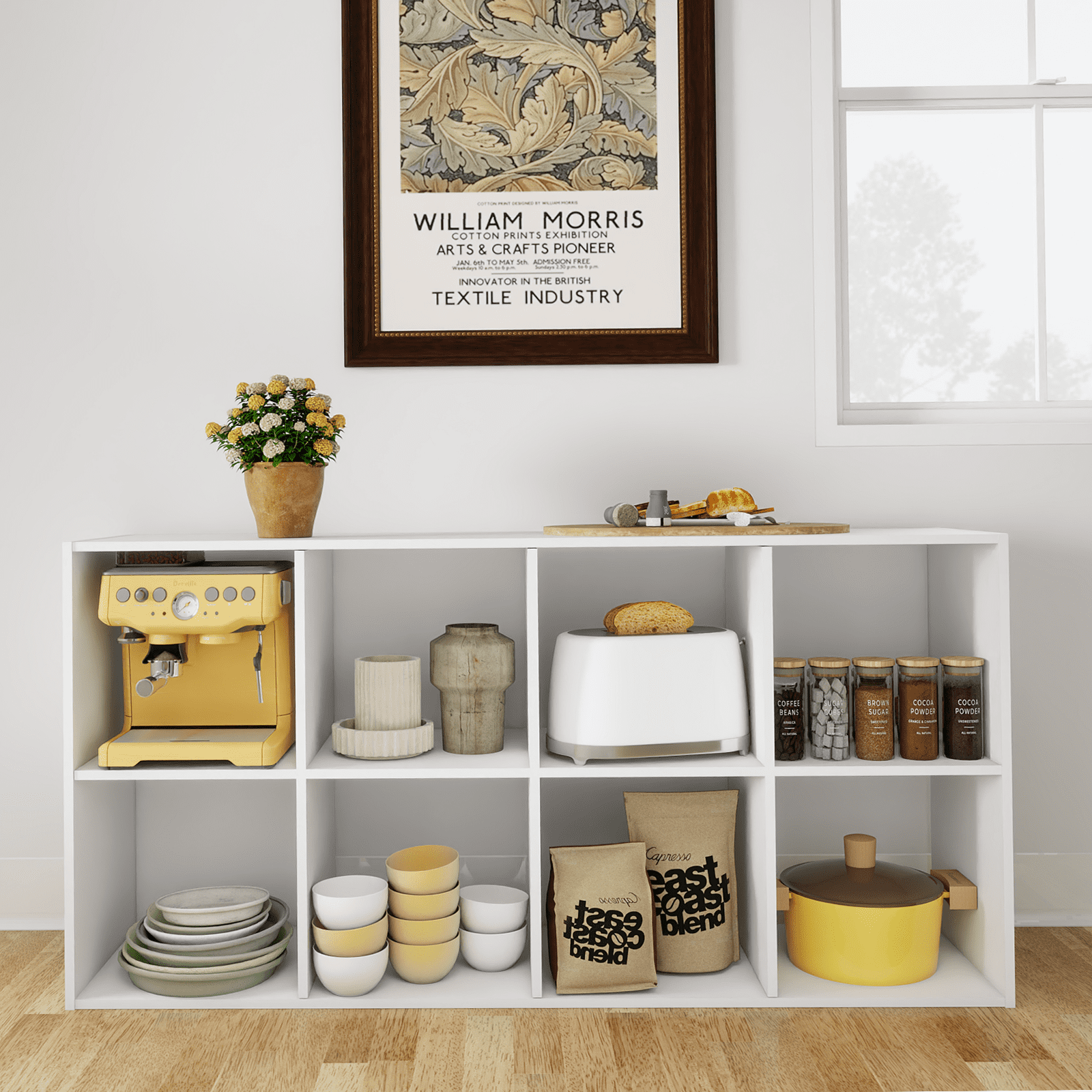 Prilinex Stackable 8 Cube Storage Organizer - Wood Cube Shelf Fits