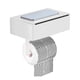 thumbnail image 2 of Portarrollos de papel higiénico de pared de acero inoxidable con estante y dispensador de toallitas | Organizador de baño 2 en 1 | Montaje adhesivo o con tornillos | Negro/Plateado/Naranja | 20,5 x, 2 of 6