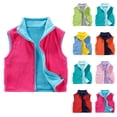 thumbnail image 3 of SuTry Kids Zipper Fleece Vest Solod Color Windproof Outerwear Fall Winter Plush Thermal Comfortable Casual Outdoor Thermal Vest for Boys Girls 2-12 Years(Blue,8-9 Years), 3 of 6