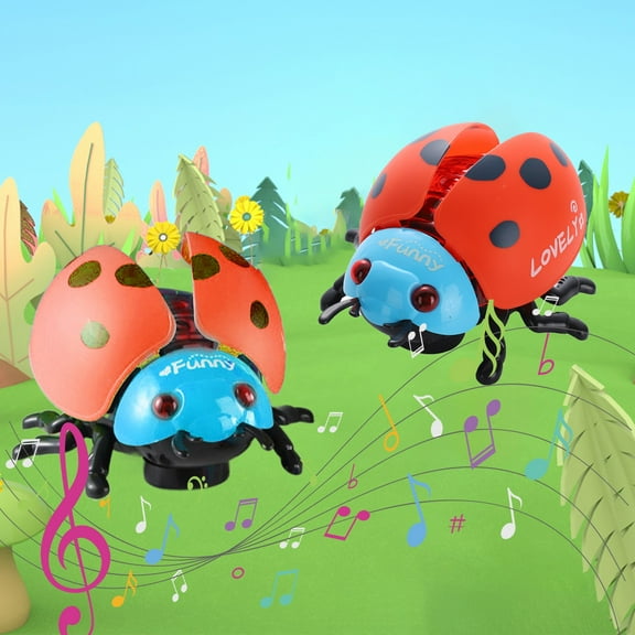JZCHUNTOY Electric Leash - controlled Ladybug & Beetle Toy with Omni - directional Movement, Lights & Music for Babies