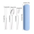 thumbnail image 3 of Stainless Steel Travel Cutlery Set Reusable Flatware With Portable Storage Case For Office Lunch Camping Blue, 3 of 6