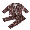 thumbnail image 1 of PENGXIANG Kid Pajamas Set Leopard Print Long Short Sleeve Tops Shorts Trousers, 1 of 6
