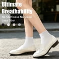 thumbnail image 3 of LBJR Womens Bamboo Crew Socks Breathable Thin Ankle Socks for Women 4 Pairs,Fits Shoe Size 5-10, 3 of 6