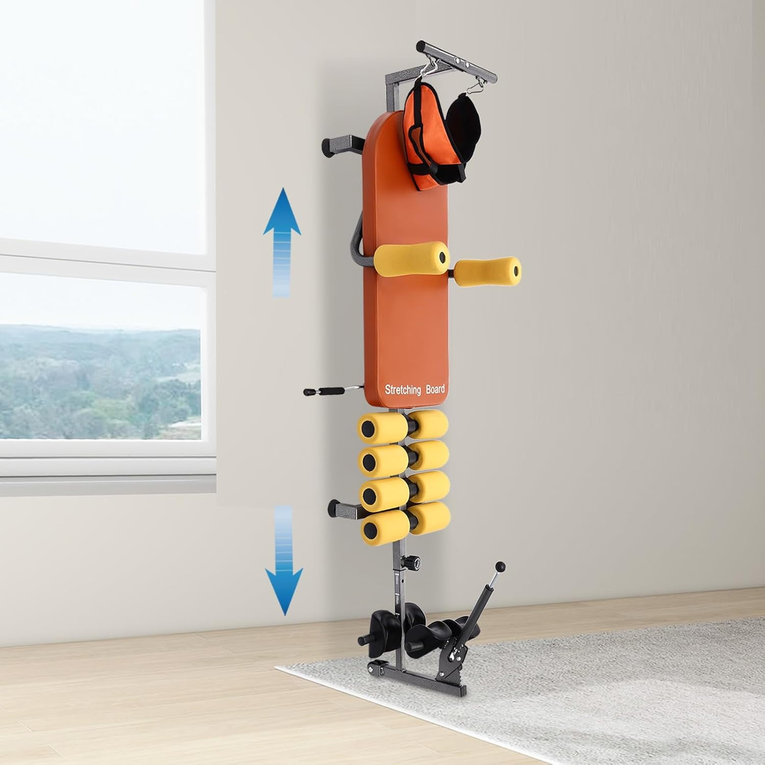 Home Gym Back Stretch Decompression Bench Bench-Inversion Orange 286.6lbs Upper and Lower Back Stretcher Training Bench Inversion Table Equipment Neck Stretcher