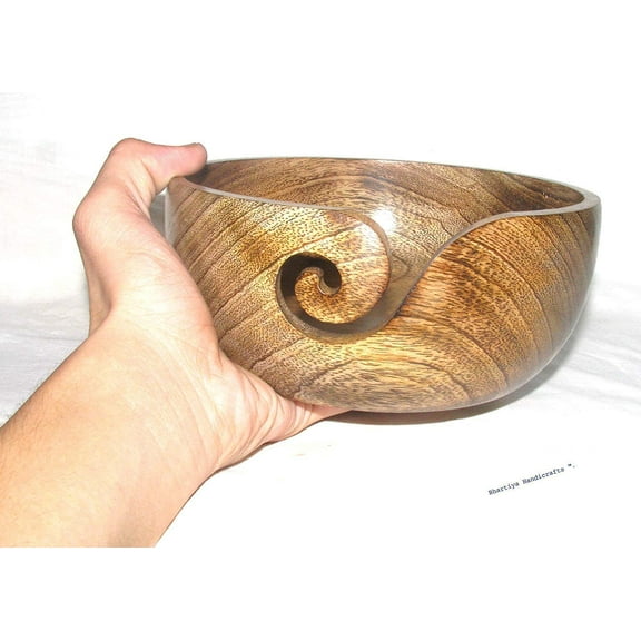 Wooden Yarn Bowl Knitting Bowls Crochet Holder 15cm x 7.6cm