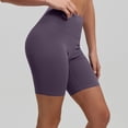 thumbnail image 4 of Dweltoz Biker Shorts Women High Waist Tummy Control Summer Soft Workout for Gym Athletic Underwear,Dark Purple M, 4 of 5