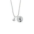 thumbnail image 2 of Delight Jewelry Silvertone Mini AB Crystal Anchor of Hope Silvertone Script Initial Disc - J - Charm Necklace, 20"+3", 2 of 4