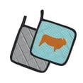 thumbnail image 2 of Caroline's Treasures Highland Cow Blue Check Pair of Pot Holders, 2 of 3
