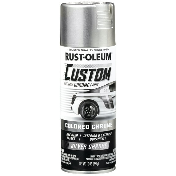 6 Pack, Silver, Rust-Oleum Automotive Custom Chrome Gloss Spray Paint-340558, 10 oz