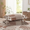 thumbnail image 6 of 3-Piece Full/Queen Size Quilt Set - Brown Paisley Bedspread Coverlet with 2 Pillow Shams, Microfiber, 6 of 8