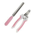 thumbnail image 1 of 1 Set de Cortauñas Duraderos para Mascotas con Lima para Perro y Gato 4.72"x2.76" Rosa Blanco, 1 of 6