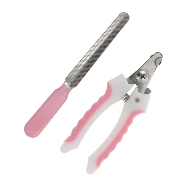 1 Set de Cortauñas Duraderos para Mascotas con Lima para Perro y Gato 4.72"x2.76" Rosa Blanco