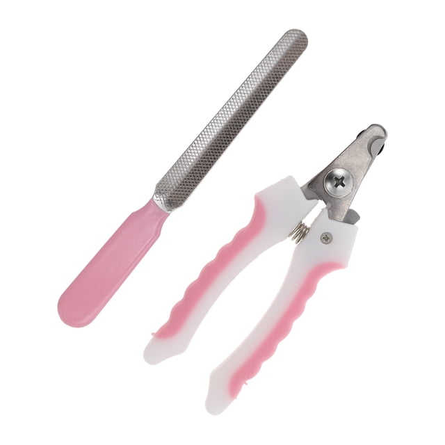 1 Set de Cortauñas Duraderos para Mascotas con Lima para Perro y Gato 4.72"x2.76" Rosa Blanco