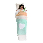 Gilbins Plush Ultra-Soft Fleece Snuggle-in Sleeping Bag Blanket for Lounging On The Couch Latte