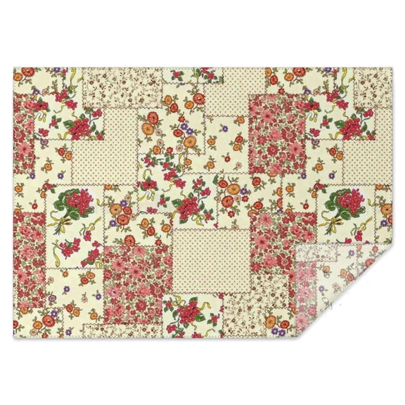 Pioneer Flower Rectangle Tablecloth 60"x84",Waterproof Polyester Rectangle Table Cloth, Wipeable Spillproof Polyester Tablecloth for Dining, Camping, Indoor and Outdoor