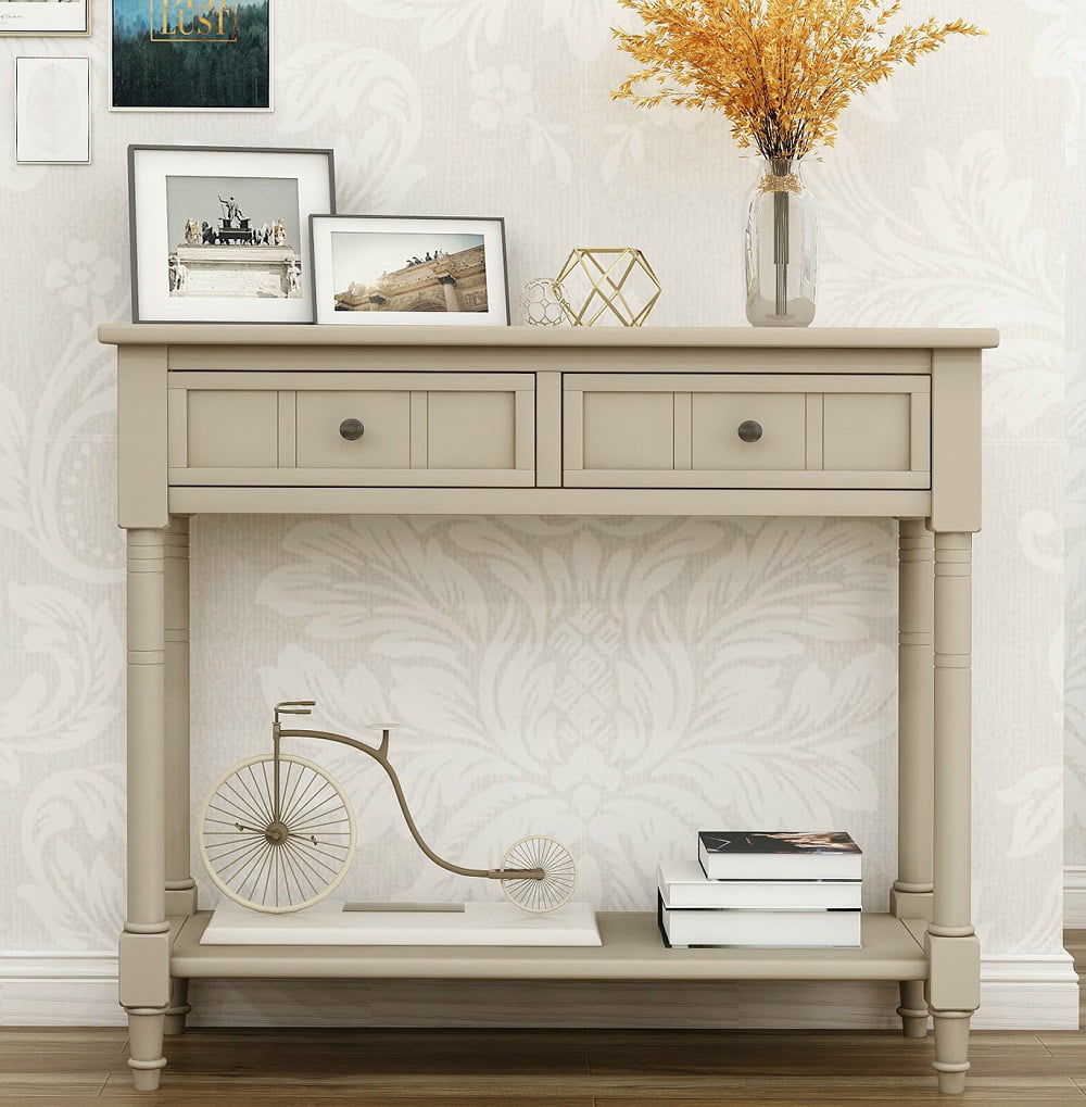 show original title Details about   Solid Wood Side Table White Antique Vintage Console Table Wall Table Telephone Table 