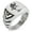Silver, variant on Stainless Steel Vicious Hellfish Chevron Pattern Biker Style Polished Ring