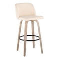 thumbnail image 4 of LumiSource White Toriano 30" Fixed Height Barstool - Set of 2, 4 of 8