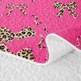 thumbnail image 5 of Erosebridal Leopard Bow Print Twin Quilt Set for Girls, Cheetah Animal Spots Girly Twin Coverlet Set, 2 Pieces 1 Bedspread and 1 Pillowcase, 5 of 7