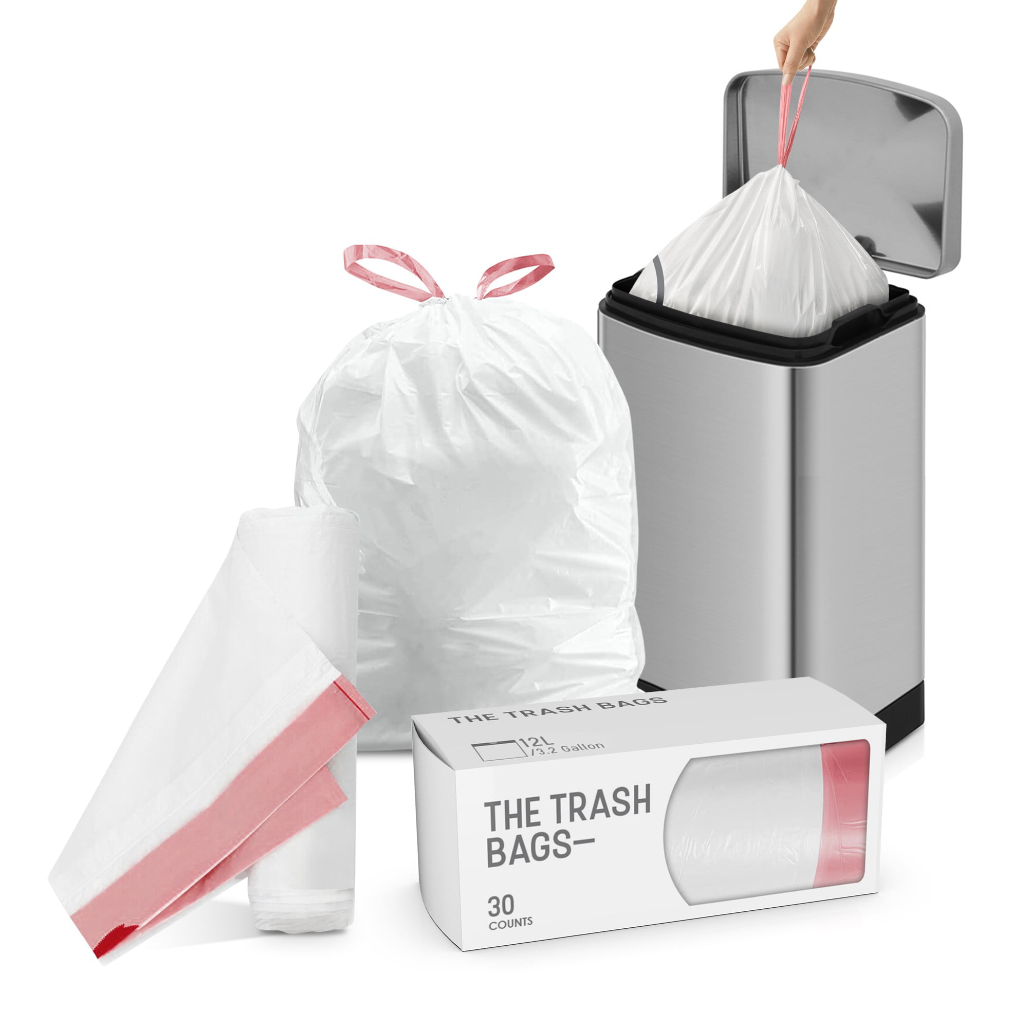 3-Gallon Drawstring Trash Bag 30-Count