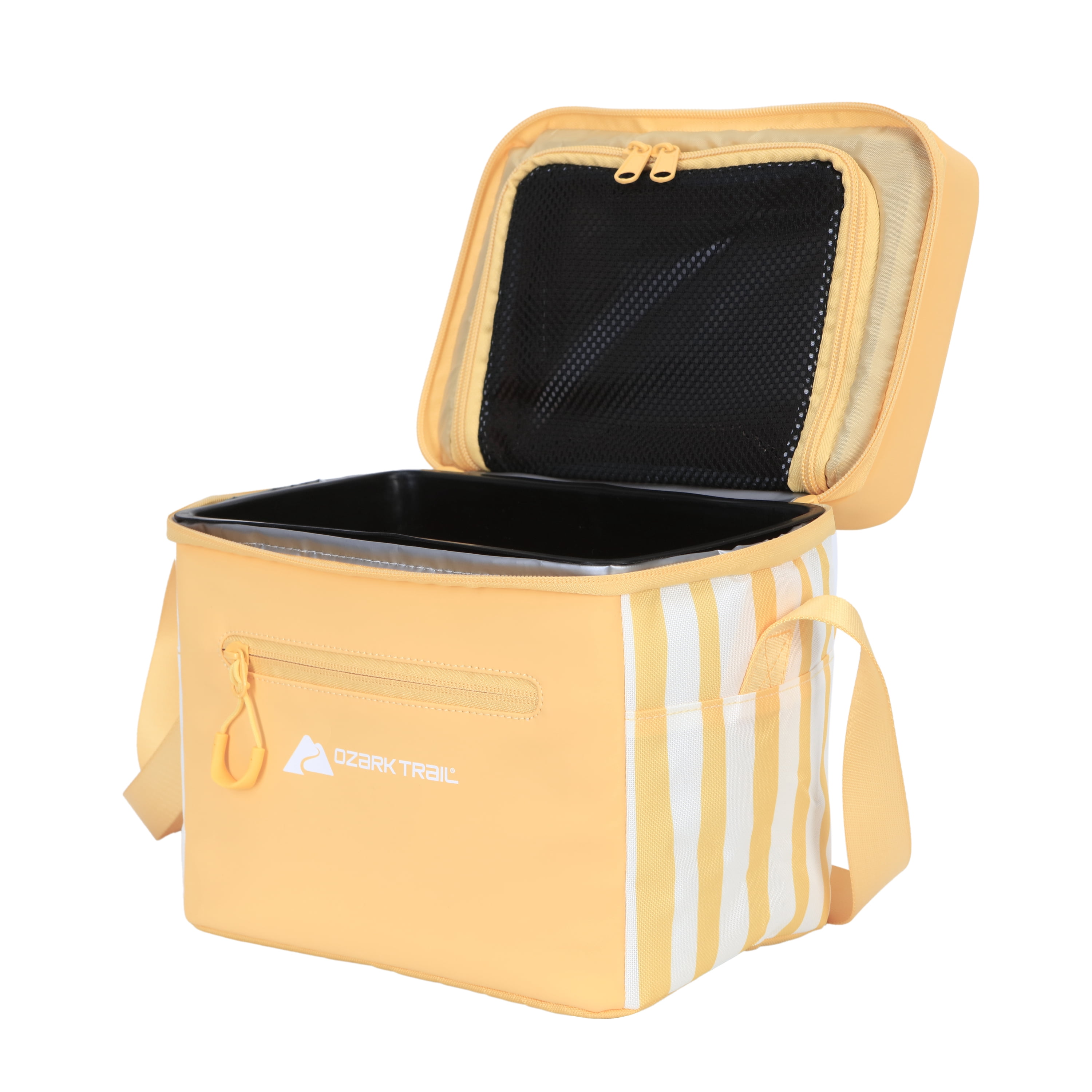 Ozark Trail Coated Soft Side Cooler with Removable Hardliner, 6 Can , 6 Quart Capacity, Summer Vibes Collection, Bright Yellow