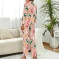 thumbnail image 3 of Top-kevin Christmas Deer Trees Bows Women's Long-Sleeve Shirt And Full-Length Bottom Pajama Set, 3 of 12