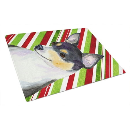 

Carolines Treasures SS4587LCB Chihuahua Candy Cane Holiday Christmas Glass Cutting Board Large 12H x 16W multicolor