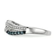 thumbnail image 3 of Sterling Silver W/ Rhodium-plated Blue and White Diamond Ring, 3 of 6