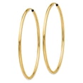 thumbnail image 2 of 14K Yellow Gold Earring Endless Women'S 52 mm Polished Round 2Mm Hoop Earrings, 2 of 3