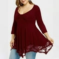 thumbnail image 2 of Ketyyh-chn99 Women Blouse Long Sleeve Button Down Casual Tops Red,5XL, 2 of 5
