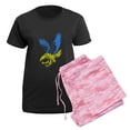 thumbnail image 5 of CafePress - Cool Ukraine Flag Ukrainian Pride Native H Pajamas - Women's Short Sleeve Print T-Shirt and Pants Dark Cotton Pajama Set, 5 of 7