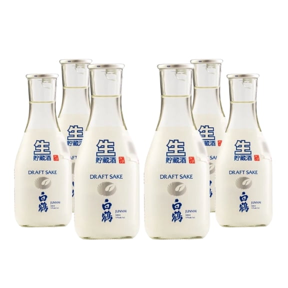 Six Pack Sake Japones Hakutsuru Namachozo Junmai 300 Ml Hakutsuru Sake, Japones