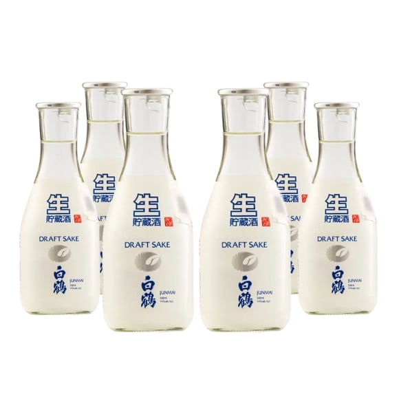 Six Pack Sake Japones Hakutsuru Namachozo Junmai 300 Ml Hakutsuru Sake, Japones