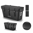 thumbnail image 2 of Dual-Side Electric Bike Rear Rack Cargo Bag with Buckle Fixation - 46L Total Capacity Hard Shell Bicycle Pannier for Delivery/Commuting, Reflective Design, Internal Compartments, Detachable PE Board,, 2 of 6