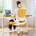 thumbnail image 4 of COOLHUT Office Chair Ergonomic Desk Chair, High Back Gaming Chair, Big and Tall Reclining Comfy Home Office Chair Lumbar Support Breathable Mesh Computer Chair,Yellow, 4 of 12