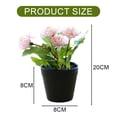 thumbnail image 2 of Whataatahia Bola de flores falsas crisantemo pequeño bonsái decoración de escritorio planta verde artificial maceta de plástico en maceta, 2 of 5
