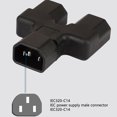 thumbnail image 4 of Adaptador de corriente ANGGREK IEC320 C14 a doble IEC320 C21 macho a hembra, 4 of 8