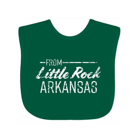 

Inktastic From Little Rock Arkansas in White Distressed Text Gift Baby Boy or Baby Girl Bib